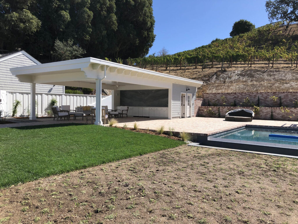 Pool House, Retaining Wall & Garage